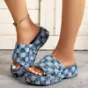 Raw Hem Plaid Platform Sandals – Bild 3