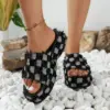 Raw Hem Plaid Platform Sandals – Bild 5